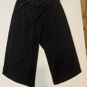NWOT Eileen Fisher black silk wide leg pants XL